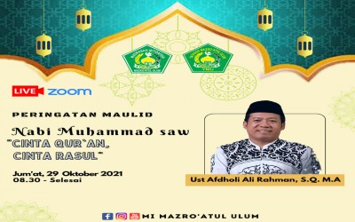 Peringatan Maulid Nabi Muhammad saw 2021 MI Mazro'atul Ulum.